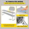 Double Overshelf, Double Tier Stainless Steel Overshelf, 72 in Length x 12 in Width Double Deck Overshelf, Height Adjustable Overshelf for Prep & Work Table in Kitchen, Restaurant and Workshop
