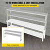 Double Overshelf, Double Tier Stainless Steel Overshelf, 72 in Length x 12 in Width Double Deck Overshelf, Height Adjustable Overshelf for Prep & Work Table in Kitchen, Restaurant and Workshop