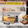 Commercial Pizza Oven Countertop, 14" Single Deck Layer, 110V 1300W Stainless Steel Electric Pizza Oven with Stone and Shelf, Multipurpose Indoor Pizza Maker for Restaurant Home Pretzels Baked