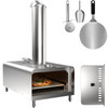 Outdoor Pizza Oven 12", Wood Fired Ovens, Stainless Steel Portable Pizza Oven, Wood Pellet Burning Pizza Maker Ovens with Accessories for Outdoor Cooking (Rectangle)