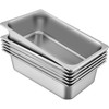 Hotel Pan Full Size 6-Inch, Steam Table Pan 6 Pack, 22 Gauge/0.8mm Thick Stainless Steel Full Size Hotel Pan Anti Jam Steam Table Pan