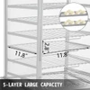 110V Commercial Bun Steamer, 5-Layer Restaurant Bun Warmer, Electric Food Steamer with 11.8x11.8-Inch Racks, 30-110?/86-230? Bun Bread Steamer Machine, 900W Hot Dog Steamer Warmer, for Buffet