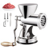 Meat Grinder Manual 304 Stainless Steel Hand Suction Cup Base & Clamp with Filling Nozzle for Vegetables Grinding & Sausage Stuffing, 6.7x6x9.6inch, Sliver