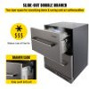 Under counter Refrigerator Built-in Double Drawer Refrigerator 24" SUS
