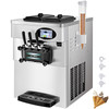2200W Commercial Soft Ice Cream Machine 3 Flavors 5.3 to 7.4Gallons per Hour PreCooling at Night Auto Clean LCD Panel for Restaurants Snack Bar, Silver