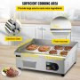 22" Commercial Electric Griddle, 1600W Electric Flat Top Grill, Half Grooved Teppanyaki Grill, Stainless Steel Electric Countertop Griddle w/Drip Hole, 122øF-572øF Electric Griddle for Kitchen.