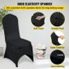 50 Pcs Black Chair Covers Polyester Spandex Stretch Slipcovers for Wedding Party Dining Banquet Arched-Front Chair Covers