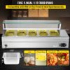 Commercial Food Warmer, 5 x 1/2 Pans, 44 Qt Electric Bain Marie with 6" Deep Pans, Stainless Steel Steam Table with Tempered Glass Shield, 1500W Countertop Buffet Warmer with Lids & Ladles, 110V