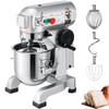 Commercial Food Mixer 20Qt 750W 3 Speeds Adjustable 105 180 and 408 RPM Food Processor Heavy Duty with Stainless Steel Bowl Dough Hooks Whisk Beater for Schools Bakeries Restaurants Pizzeria