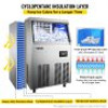 110V Commercial Ice Maker Machine 120-130LBS/24H with 33LBS Bin, Stainless Steel Automatic Operation Under Counter Ice Machine for Home Bar, Include Water Filter, Scoop, Connection Hose