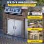 Outdoor Kitchen Access 26"x 24" Wall Construction Stainless Steel Flush Mount for BBQ Island, 26inch x 24inch, Double Door