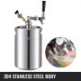 Beer Mini Keg 169 Oz, Mini Keg Growler w/Tap Faucet, Pressurized Growler 304 Stainless Steel Pressurized Beer Growler with Co2 Pressure Regulator, Beer Dispenser Portable Carbonated Growler