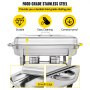 Chafing Dish 3 Packs, 9 Quart Stainless Steel Chafer Complete Set, Rectangular Chafers for Catering Buffet Warmer Set with Folding Frame