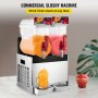 Commercial Slushy Machine 110V 400W Stainless Steel Margarita Smoothie Frozen Drink Maker Suitable Perfect for Ice Juice Tea Coffee Making, 15L x 2 Tank