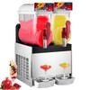 Commercial Slushy Machine 110V 400W Stainless Steel Margarita Smoothie Frozen Drink Maker Suitable Perfect for Ice Juice Tea Coffee Making, 15L x 2 Tank