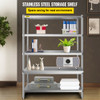 Stainless Steel Shelves 48x18.5 Inch 5 Tier Adjustable Shelf Storage Unit Stainless Steel Rack Shelving Heavy Duty Shelving for Kitchen Commercial Office Garage Storage 330lb Per Shelf