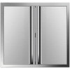 BBQ Access Door 24 x 24 Inch, Double BBQ Door Stainless Steel with Recessed Handle, Outdoor Kitchen Doors for BBQ Island, Grill Station, Outside Cabinet