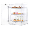 Pastry Display Case, 3-Tier Removable Shelves Bakery Display Case, Clear Acrylic 21.7" x 15.7" x 15.7" Donut Display Box w/Rear Door Access, Counter