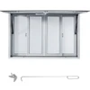 Concession Window, 60 x 36 inch, Aluminum Alloy Food Truck Service Window with 4 Horizontal Sliding Screen Windows & Awning Door & Drag Hook, Serving Window for Food Trucks Concession Trailers