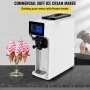 Commercial Ice Cream Maker, 10-20L/H Yield, 1000W Countertop Soft Serve Machine with 4.5L Hopper 1.6L Cylinder Touch Screen Puffing Shortage Alarm, Frozen Yogurt Maker for Caf Snack Bar, White