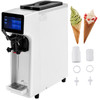 Commercial Ice Cream Maker, 10-20L/H Yield, 1000W Countertop Soft Serve Machine with 4.5L Hopper 1.6L Cylinder Touch Screen Puffing Shortage Alarm, Frozen Yogurt Maker for CafÂ‚ Snack Bar, White