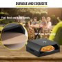 Pizza Oven Kit,Stainless Steel Portable Pizza Oven for Gas, Pizza Oven Set with Professional Pizza Baking Tools Including 12" Cordierite Pizza Stone, Pizza Shovel, Pizza Cutter, Thermometer.