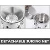 Commercial Juice Extractor Heavy Duty Juicer Aluminum Casting and Stainless Steel Constructed Centrifugal Juice Extractor Juicing both Fruit and Vegetable