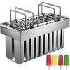 Stainless Steel Ice Cream Models 20PCs, Stainless Steel Popsicle Models 98ml Capacity Each, Ice Pop Models Stainless Steel with 100PCs Popsicle Sticks Metal Popsicle Models w/ Cleaning Brus
