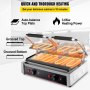 110V Commercial Sandwich Panini Press Grill 2X1800W Temperature Control 122°F-572°F Commercial Panini Grill for Hamburgers Steaks Bacons (Double Grooved Plates?