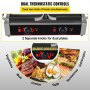 110V Commercial Sandwich Panini Press Grill 2X1800W Temperature Control 122Ã¸F-572Ã¸F Commercial Panini Grill for Hamburgers Steaks Bacons (Double Grooved Plates?