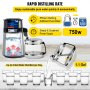 Stainless Steel Water Distiller 745W Water Distillation Kit 1.0 Gallon/4.2 L Water Distiller Home Countertop Connection Bottle Food-Grade Outlet Glass Container (Digital Panel-Silver)