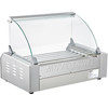 Hot Dog Roller, 18 Hot Dog Capacity 7 Rollers, 1050W Stainless Steel Cook Warmer Machine w/ Cover & Dual Temp Control, LED Light & Detachable Drip Tray, Sausage Grill Cooker for Kitchen Canteen