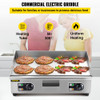 Commercial Electric Griddle, 26" Teppanyaki Grill, 3200W Electric Flat Top Grill, Stainless Steel Electric Countertop Griddle w/Drip Hole, 50-300? Electric Griddle for Pancake, Chicken?No Plug)