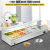 110V Bain Marie Food Warmer 10 Pan x 1/2 GN?Food Grade Stainelss Steel Commercial Food Steam Table 6-Inch Deep, 1500W Electric Countertop Food Warmer 110 Quart with Tempered Glass Shield