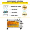Mobile Fryer Filter, 80 LBS/40 L/10.56 Gal Capacity, 300W Oil Filtration System with 5 L/min Flow Rate, Mobile Frying Oil Filtering System with 10 L/min Pump & Oil Hose, 110V/60Hz