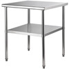Stainless Steel Prep Table, 30 x 30 x 36 Inch, 800lbs Load Capacity Heavy Duty Metal Worktable with Adjustable Undershelf & Feet, Commercial Workstation for Kitchen Garage Restaurant Backyard