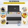 12 Volt Refrigerator, 63 Qt Dual Zone Car Fridge Freezer w/App Control & Wheels 12/24V DC & 110-240V AC Electric Compressor Cooler for Truck Vehicle RV Boat Outdoor & Home Use