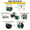 Outdoor Camping Kitchen 3 Zippered Bags, Camping Cook Table Steel Windscreen, Camping Kitchen Table 2 Side Tables, Portable Camp Cook Table for Outdoor Activities Green