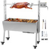 88 LBS Rotisserie Grill Roaster,25W BBQ Small Pig Lamb Rotisserie Roaster, 37 Inch Stainless Steel Charcoal Spit Rotisserie Roaster Grill for Camping and Outdoor Barbecue