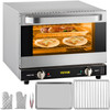 Commercial Convection Oven, 21L/19Qt, Quarter-Size Conventional Oven Countertop, 1440W 3-Tier Toaster w/ Front Glass Door, Electric Baking Oven w/