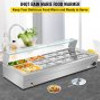 110V Bain Marie Food Warmer 12 Pan x 1/3 GN, Food Grade Stainelss Steel Commercial Food Steam Table 6-Inch Deep, 1500W Electric Countertop Food Warmer 84 Quart with Tempered Glass Shield