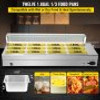 110V Bain Marie Food Warmer 12 Pan x 1/3 GN, Food Grade Stainelss Steel Commercial Food Steam Table 6-Inch Deep, 1500W Electric Countertop Food Warmer 84 Quart with Tempered Glass Shield