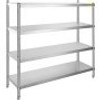 Stainless Steel Shelving 60x18.5 Inch 4 Tier Adjustable Shelf Storage Unit Stainless Steel Heavy Duty Shelving for Kitchen Commercial Office Garage Storage 330lb Per Shelf