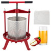 Fruit Wine Press, 2.4Gal/9L, Cast Iron Manual Grape Presser for Wine Making, Cider Tincture Vegetables Honey Olive Oil Press with Stainless Steel Hollow Basket T-Handle 0.1" Thick Plate 3 Feet