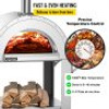 46" Wood Fired Artisan Pizza Oven, 3-Layer Stainless Steel Pizza Maker with Wheels for Outside Kitchen, Includes Pizza Stone, Pizza Peel, and Brush, Professional Series,Outdoor or Indoor.