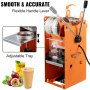 Manual Tea Cup Sealer Machine, 300-500 Cup/h Manual Boba Tea Sealer Machine, Orange, 90/95mm Cup Diameter Cup Sealing Machine with Heating Technology for Bubble Milk Tea