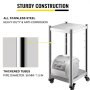 Rice Warmer Stand 14" x 14" Restaurant Equipment Stand All Stainless Steel Sushi Warmer Stand Two Undershelf Commercial Kitchen Equipment Stand Rice Warmer Commercial with Wheels and Two Brakes
