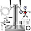 Kegerator Tower Kit, Double Tap Beer Conversion Kit, No Tank Keg Conversion Kit, Stainless Steel Keg Tower, Deluxe Kegarator Beer Conversion With Dual Gauge Regulator & D-System Keg Coupler