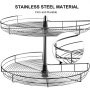 Kidney Shaped Chrome Corner Organizer 31" Diameter Kitchen Cabinet Blind Corner 2-Shelf Blind Corner Organizer Stainless Steel Lazy Susan Replacement Shelf Silver Blind Corner Shelf 36 lbs