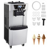 Commercial Ice Cream Machine, 20-30L/H Yield, 2+1 Flavors Soft Serve Machine w/ Two 7L Hoppers 1.8L Cylinders Puffing Pre-Cooling Shortage Alarm, 2450W Frozen Yogurt Maker for Snack Bar CafÂ‚